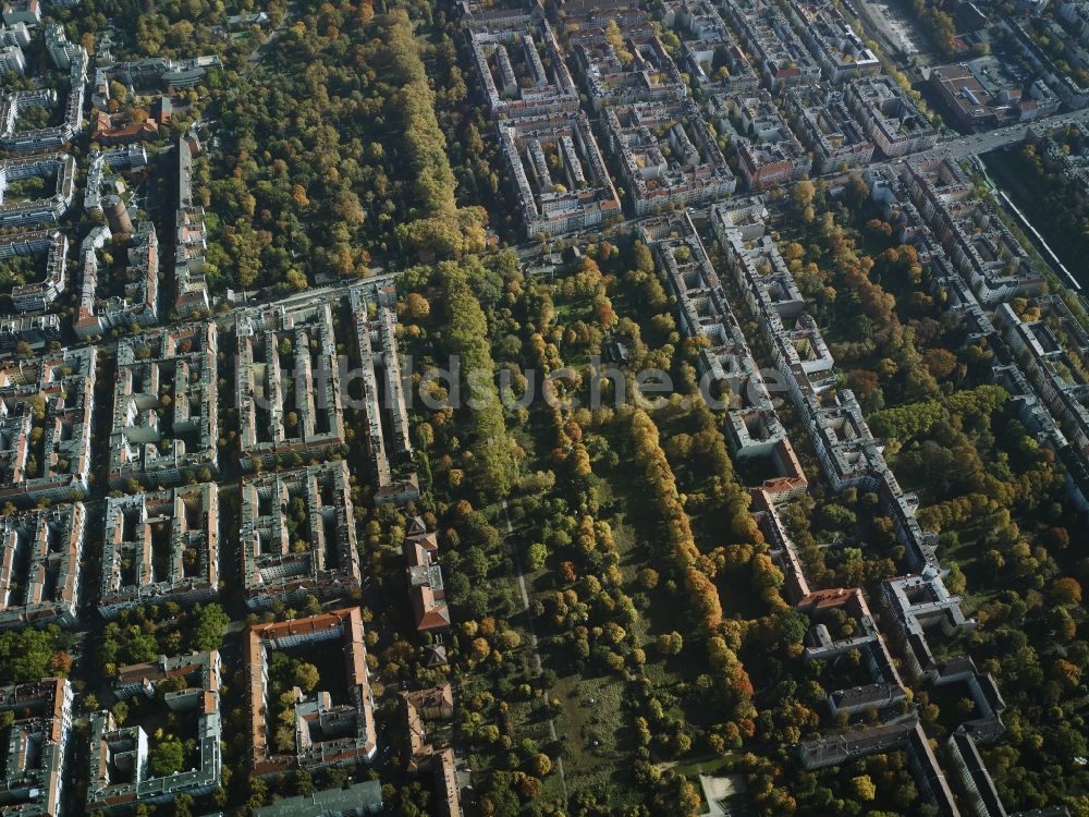 Luftaufnahme Berlin - Wohngebiets- Siedlung an der Warthestraße - Leinestraße - Hermannstraße in Berlin