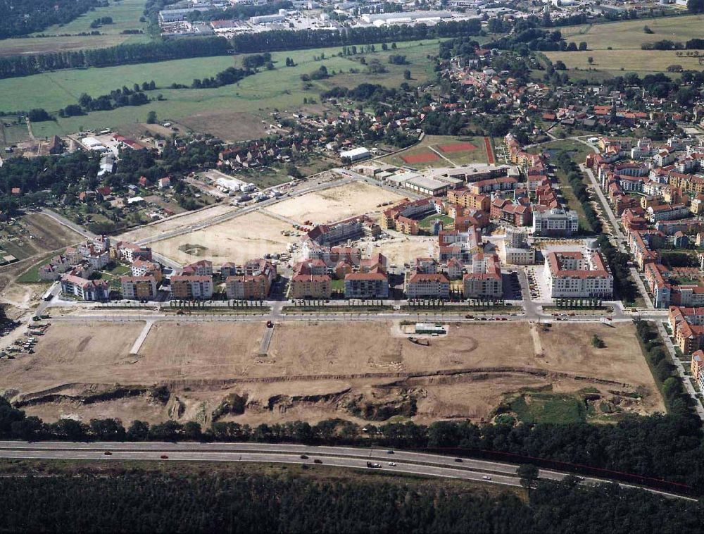 Potsdam - Drewitz / Kirchsteigfeld von oben - Wohngebietsneubauten in Potsdam-Kirchsteigfeld