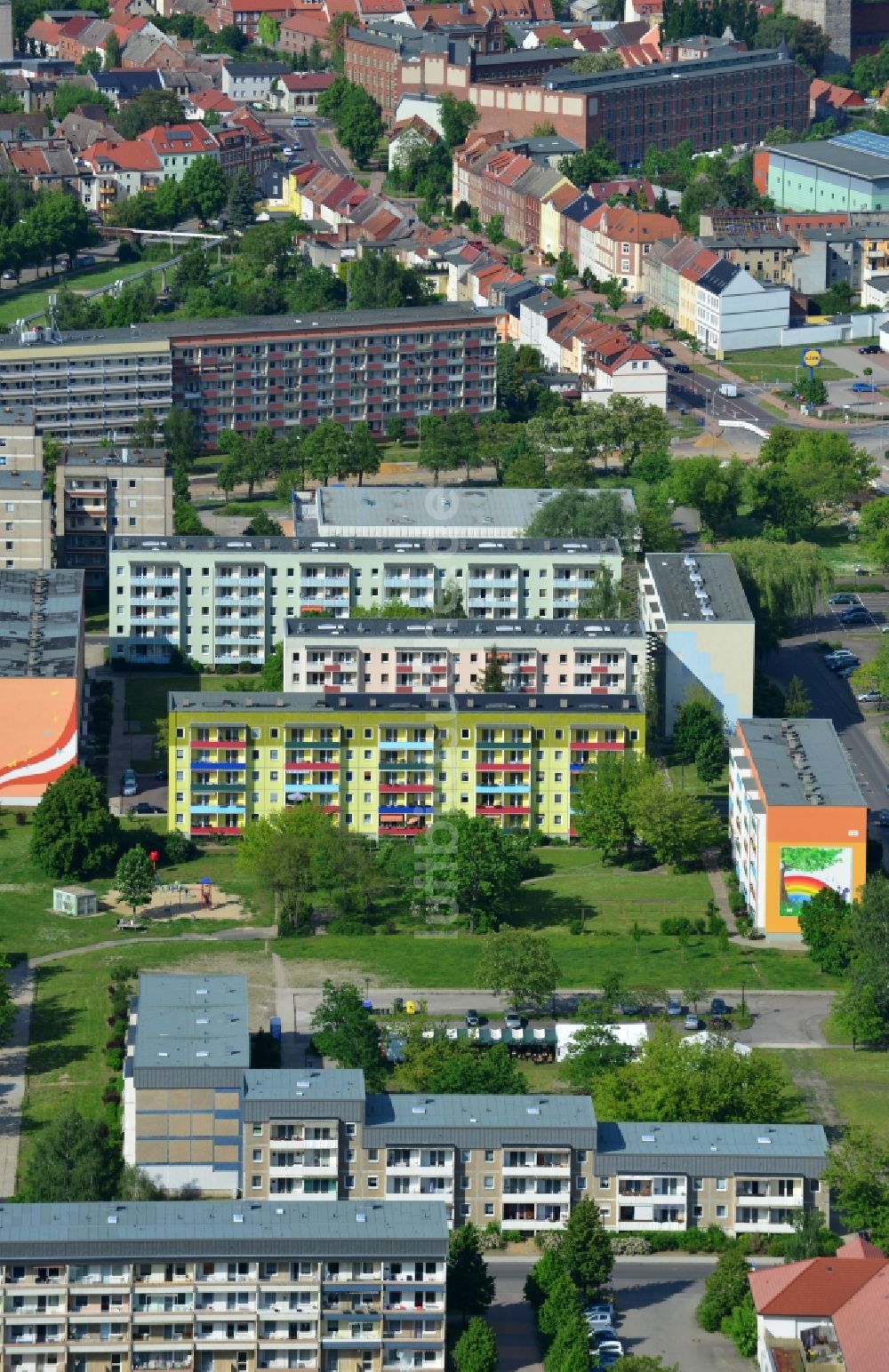 Luftaufnahme Burg - Wohngebäude in Burg im Bundesland Sachsen-Anhalt