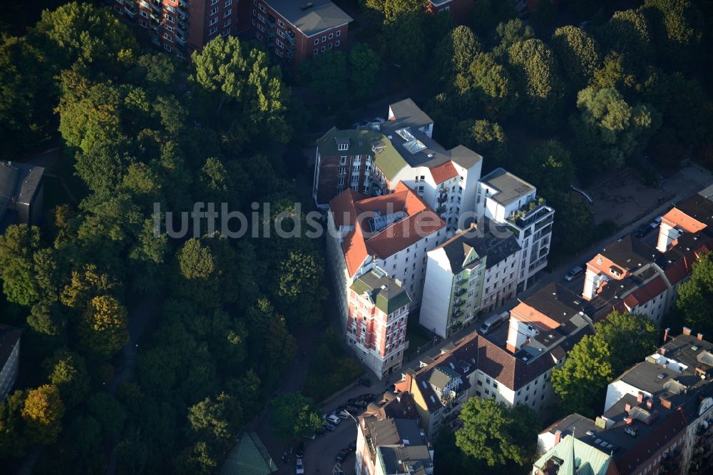 Luftaufnahme Hamburg - Wohngegend am U-Bahnhof Landungsbrücken in Hamburg