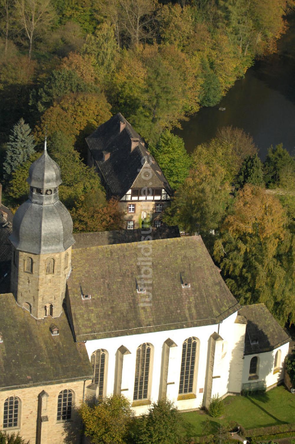 Marienmünster von oben - Wohnhaus an der Abtei 10 in 37696 Marienmünster