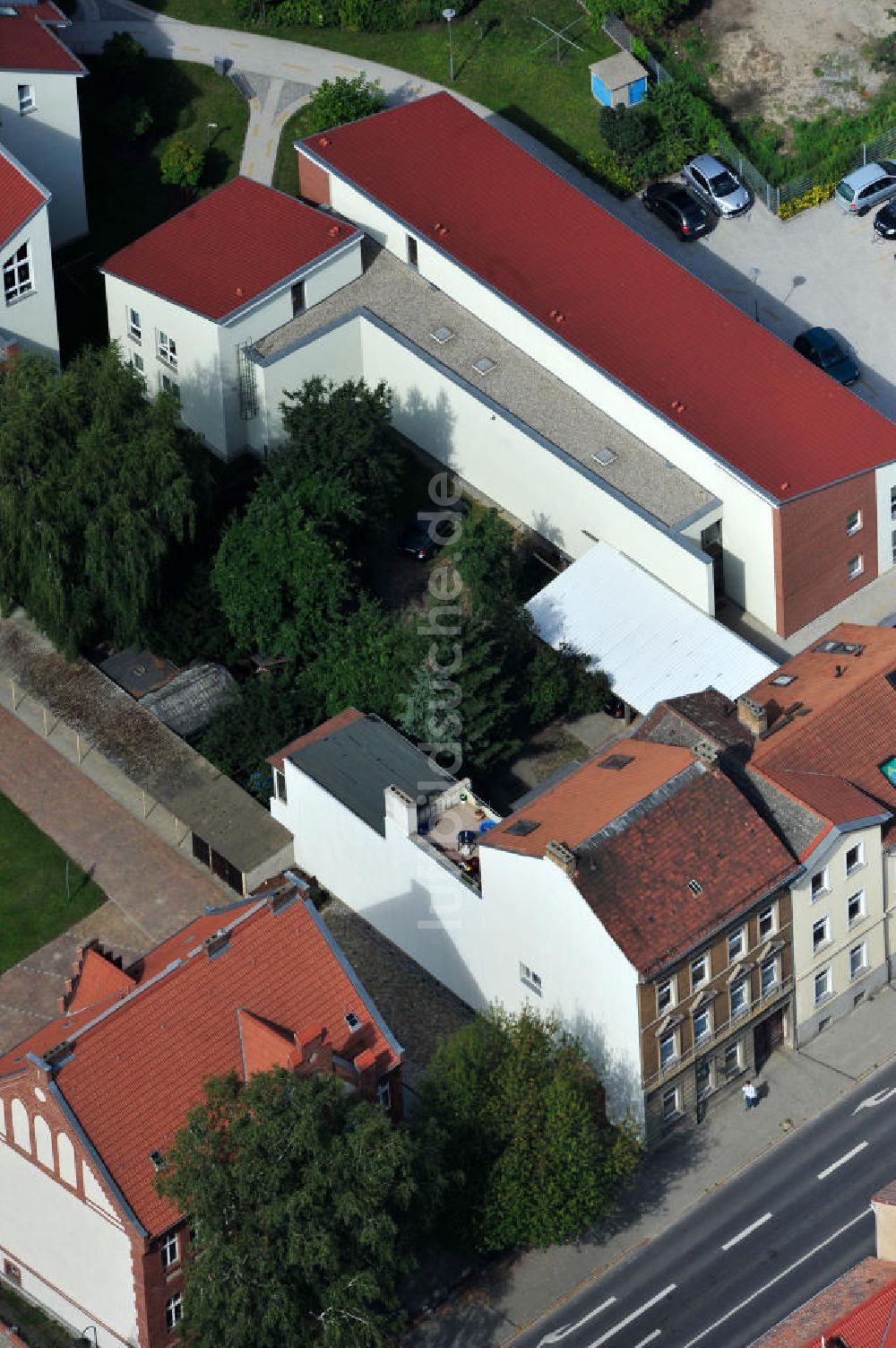 Luftaufnahme Bernau - Wohnhaus an der Börnicker Straße im Stadtzentrum von Bernau