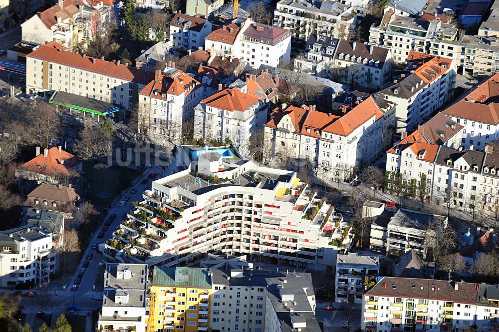 Luftaufnahme Munchen Wohnhaus Fuchsbau In Der Parkstadt Schwabing In Munchen Im Bundesland Bayern