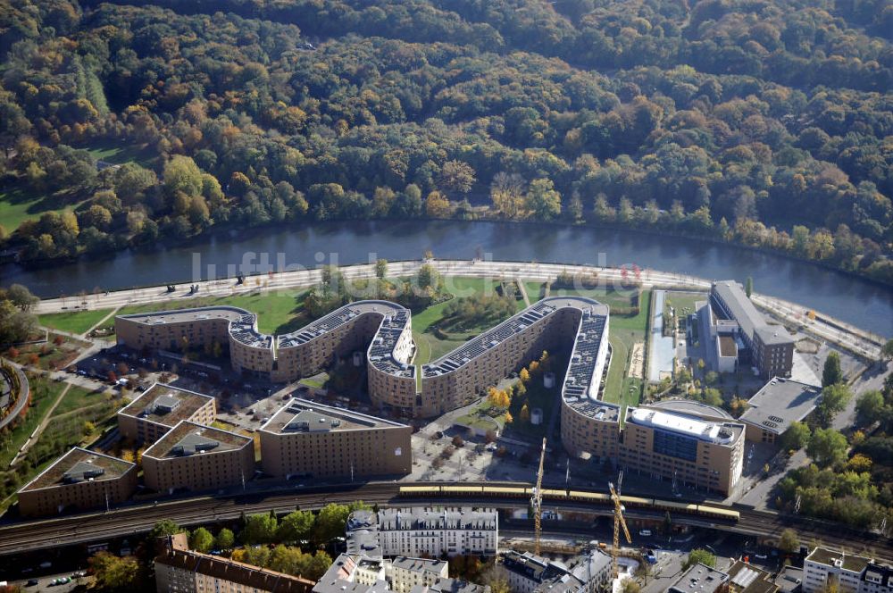 Luftaufnahme Berlin - Wohnhaus im Moabiter Werder in Berlin