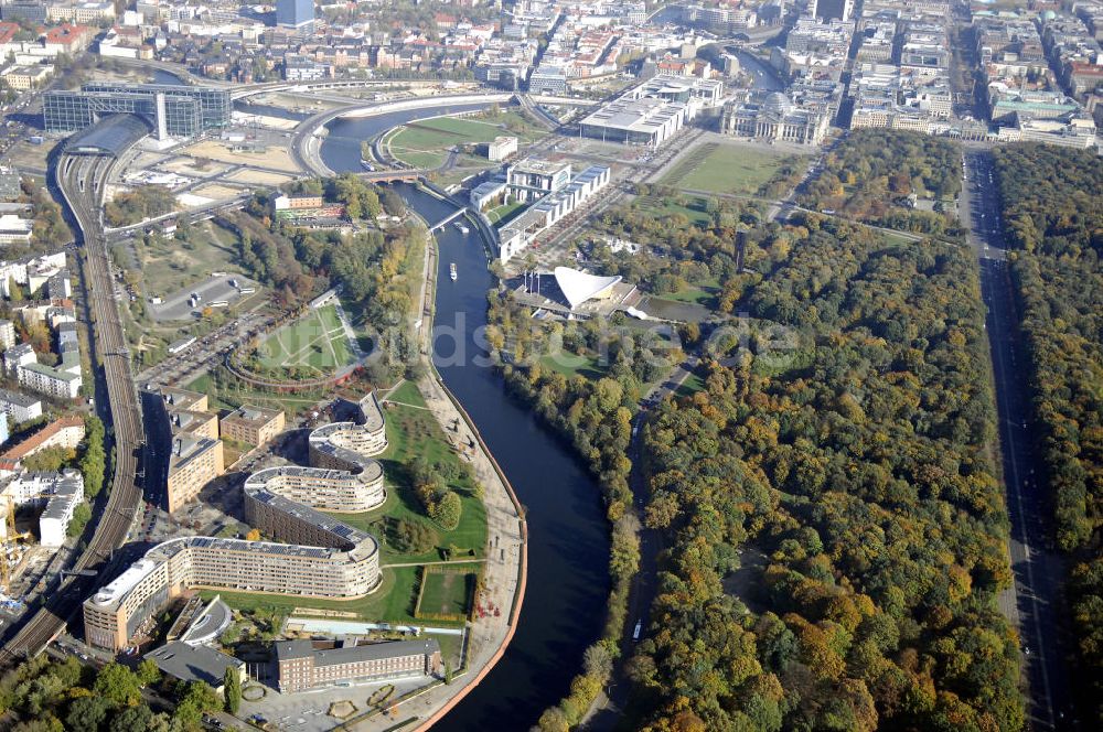 Berlin von oben - Wohnhaus im Moabiter Werder in Berlin