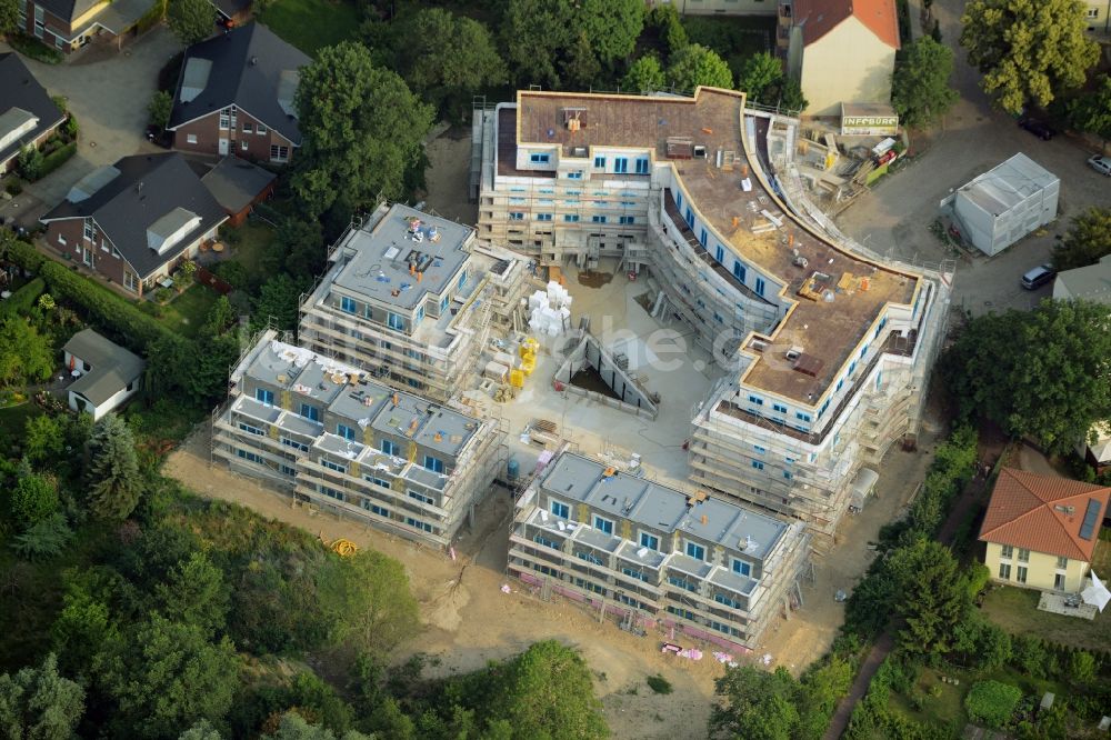 Luftaufnahme Berlin - Wohnhaus- Neubau- Baustelle der Cardinalplatz GmbH & Co. KG in Berlin Köpenick