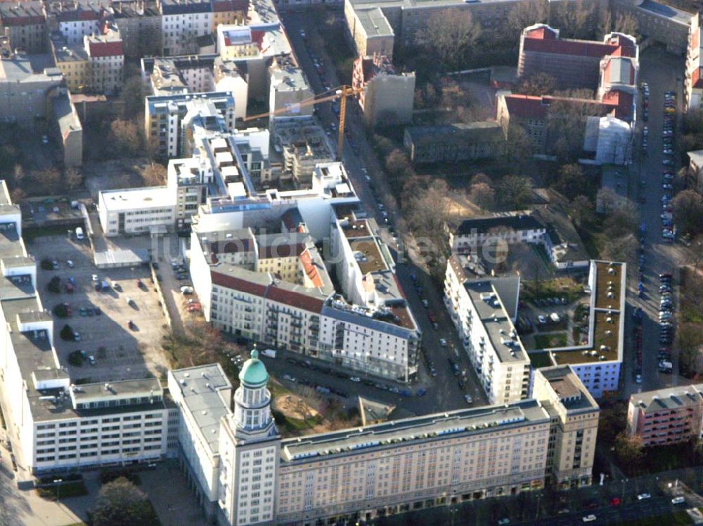 Luftaufnahme Berlin - Friedrichshain - Wohnhaus Neubau Kadiner Straße in Berlin Friedrichshain