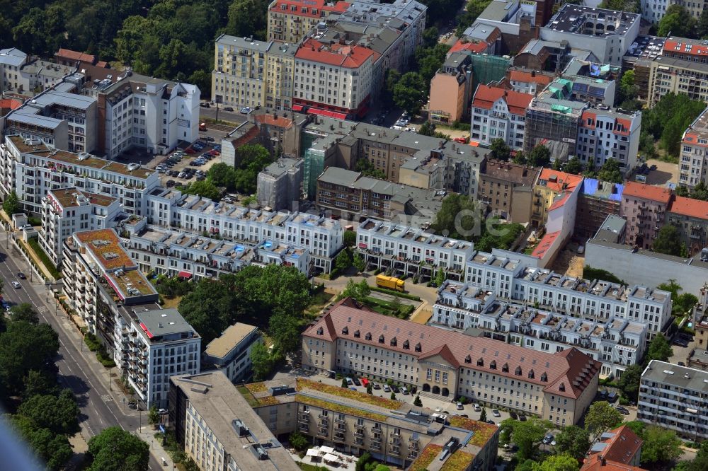 Berlin Friedrichshain von oben - Wohnhaus - Neubaugebiet Prenzlauer Gärten im Stadtteil Friedrichshain von Berlin