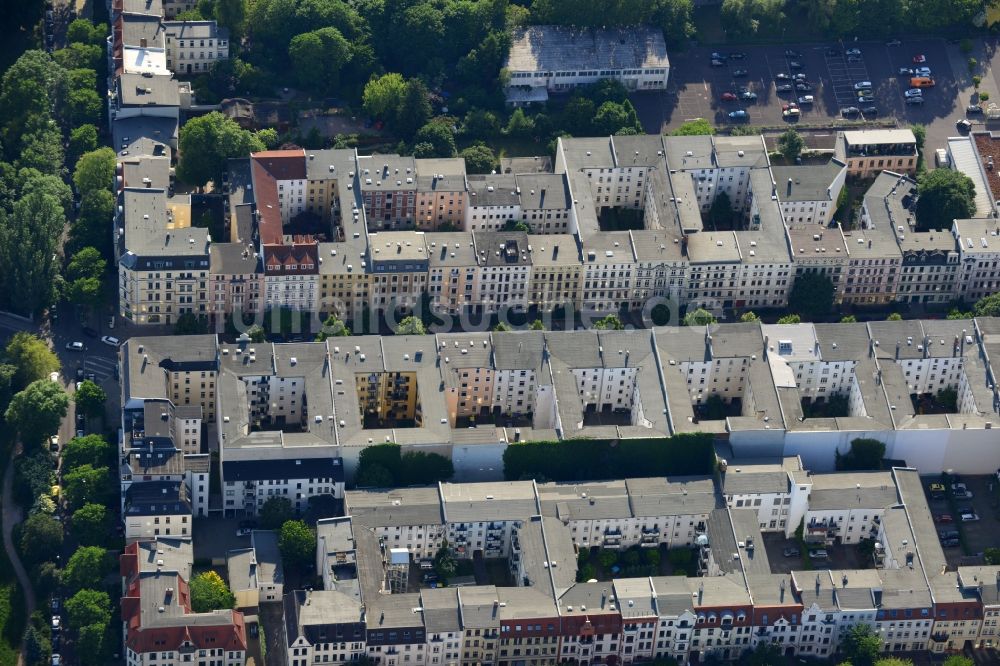 Luftaufnahme Magdeburg - Wohnhaus- Reihe in Magdeburg im Bundesland Sachsen-Anhalt