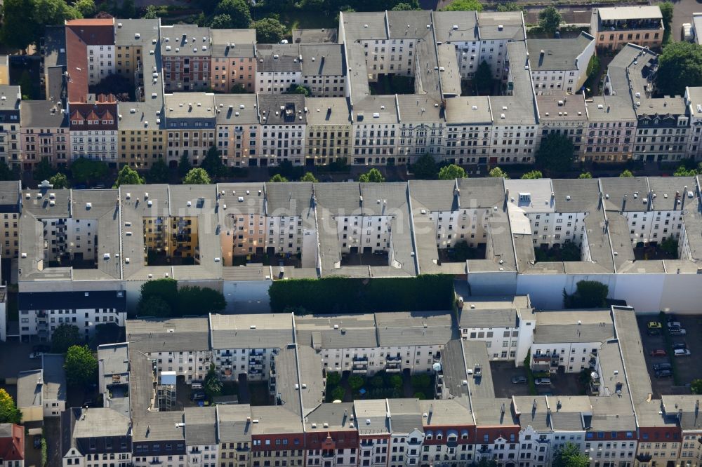 Magdeburg von oben - Wohnhaus- Reihe in Magdeburg im Bundesland Sachsen-Anhalt