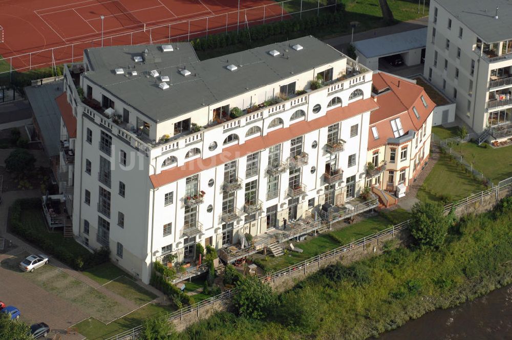 Luftbild Magdeburg - Wohnhaus an der Strasse Kleiner Werder in Magdeburg-Werder