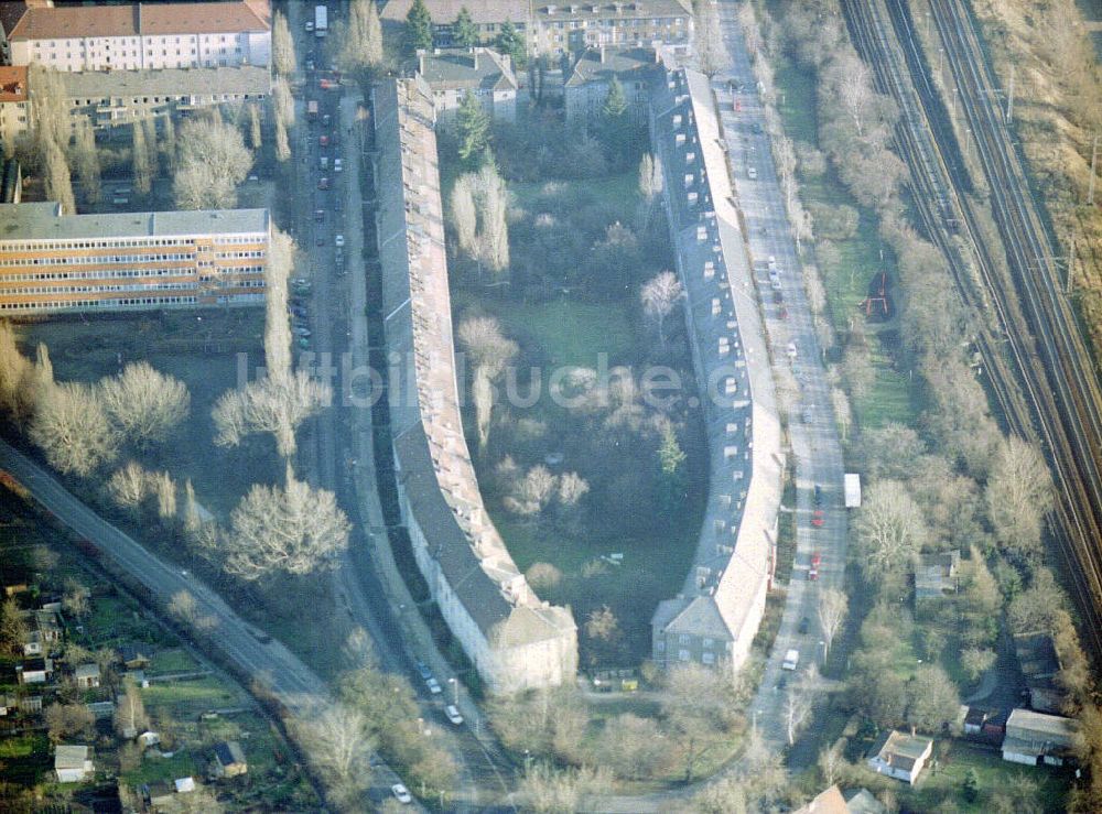 Luftbild Berlin - Karlshorst - Wohnhaussiedlung an der Stolzenfeldstraße in Berlin-Lichtenberg.