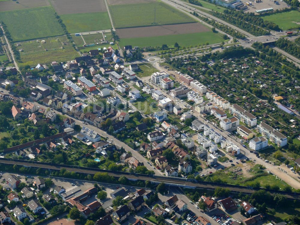 Luftaufnahme Freiburg im Breisgau - Wohnhäuser in St. Georgen in Freiburg, Baden-Württemberg