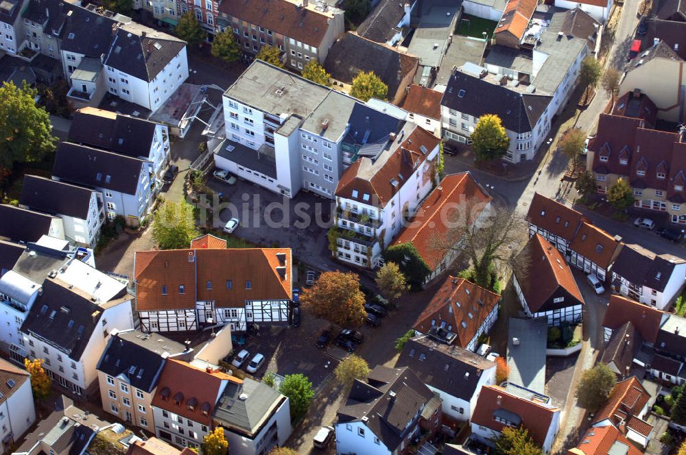 Unna von oben - Wohnhäuser an der Gerhart-Hauptmann-Strasse 29 in 59425 Unna