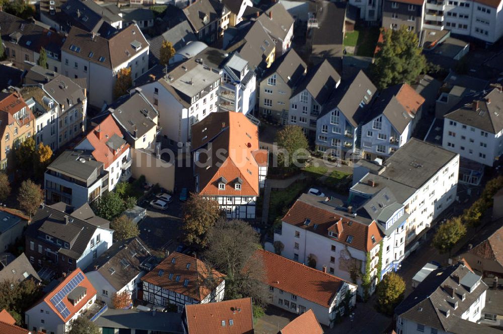 Unna von oben - Wohnhäuser an der Gerhart-Hauptmann-Strasse 29 in 59425 Unna