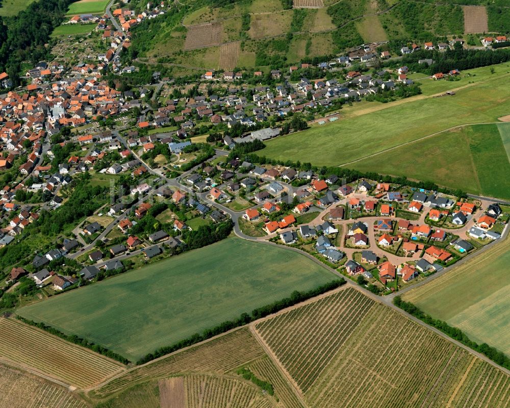 Monzingen aus der Vogelperspektive: Wohnhäuser in Monzingen im Bundesland Rheinland-Pfalz