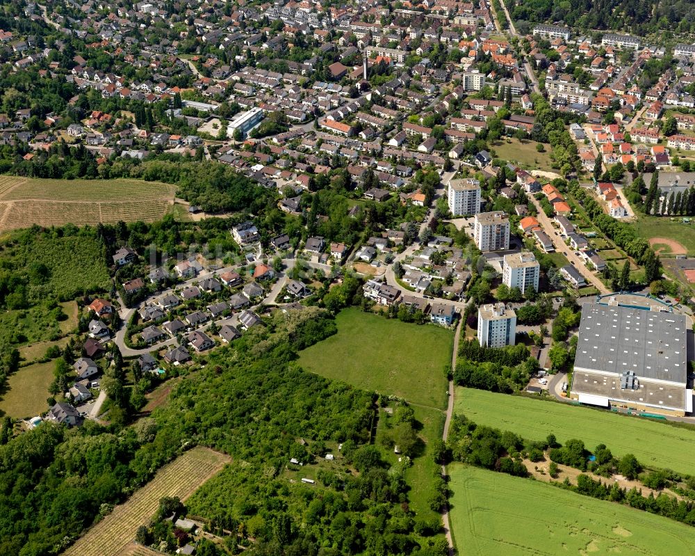 Bad Kreuznach von oben - Wohnhäuser und Wohngebiet im Südwesten von Bad Kreuznach im Bundesland Rheinland-Pfalz