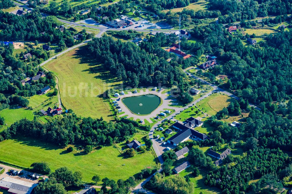 Luftaufnahme Römö - Wohnmobile auf dem Wohnmobilstellplatz WOMO Oasen in Römö in Region Syddanmark, Dänemark