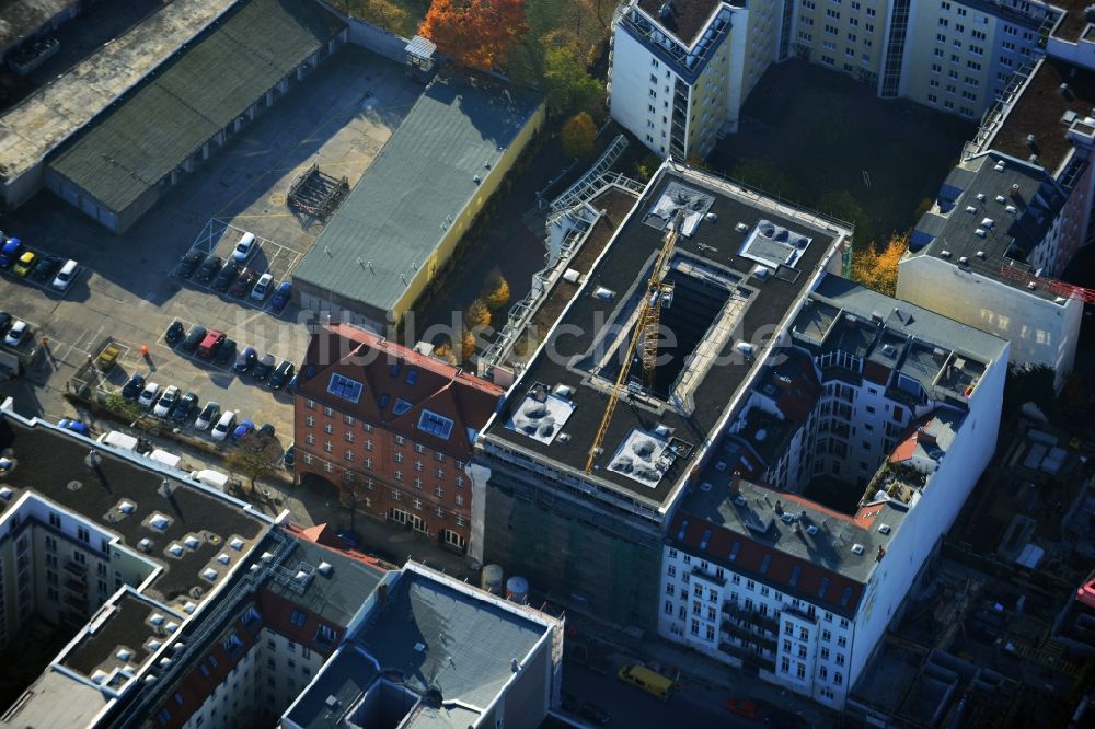 Berlin von oben - Wohnneubau an der Chaussestraße / Boyenstraße in Berlin - Mitte