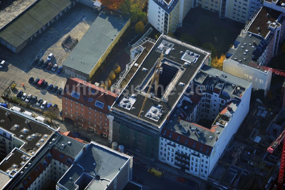 Berlin aus der Vogelperspektive: Wohnneubau an der Chaussestraße / Boyenstraße in Berlin - Mitte