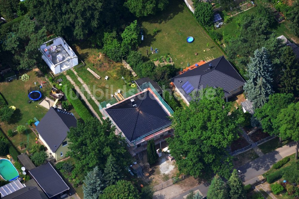 Fredersdorf-Vogelsdorf aus der Vogelperspektive: Wohnneubau im Einfamilienhaus - Wohngebiet an der Richard-Wagner-Straße in Fredersdorf-Vogelsdorf im Bundesland Brandenburg