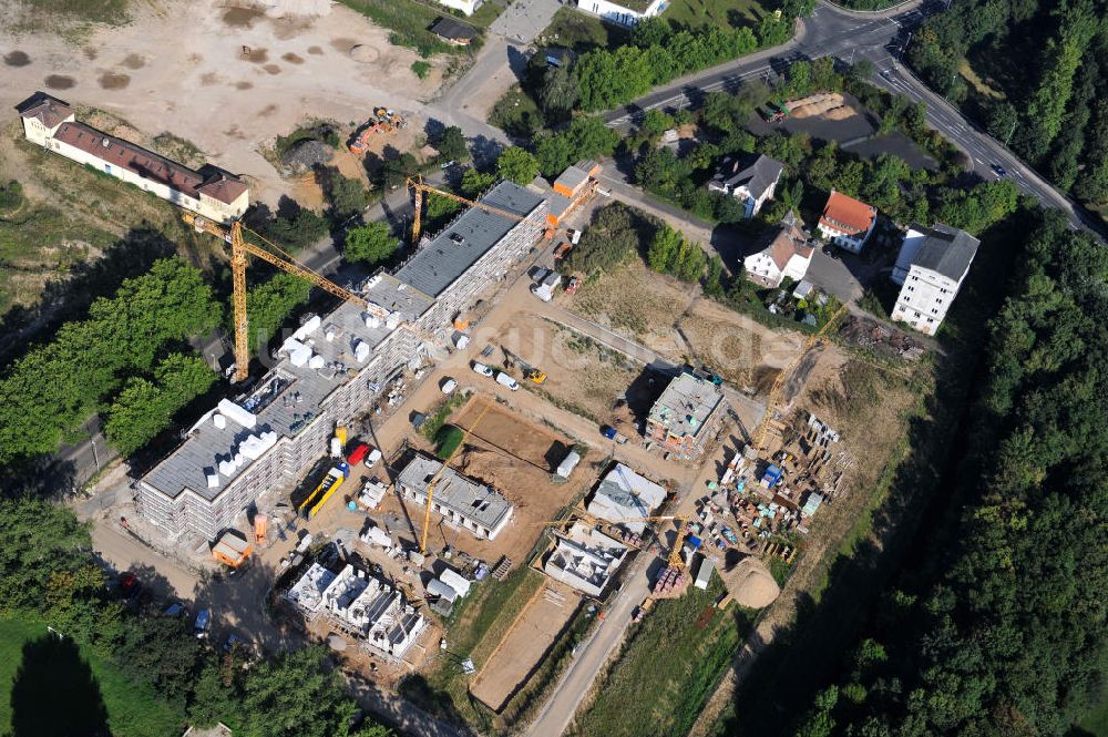 Hattersheim aus der Vogelperspektive: Wohnneubau am Hessendamm in Hattersheim am Main