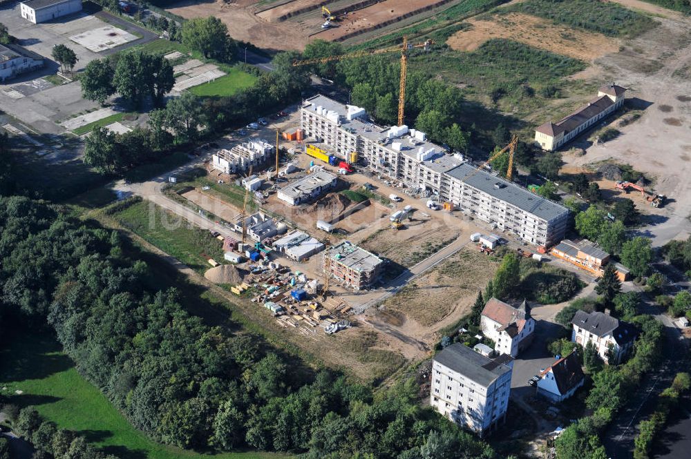 Hattersheim aus der Vogelperspektive: Wohnneubau am Hessendamm in Hattersheim am Main