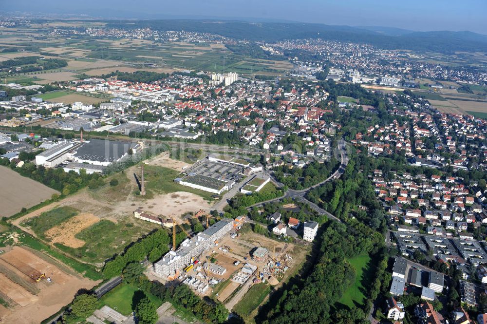 Hattersheim aus der Vogelperspektive: Wohnneubau am Hessendamm in Hattersheim am Main