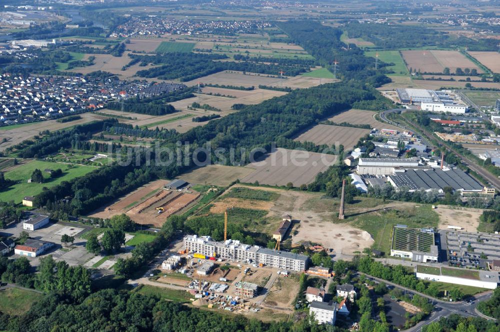 Luftaufnahme Hattersheim - Wohnneubau am Hessendamm in Hattersheim am Main