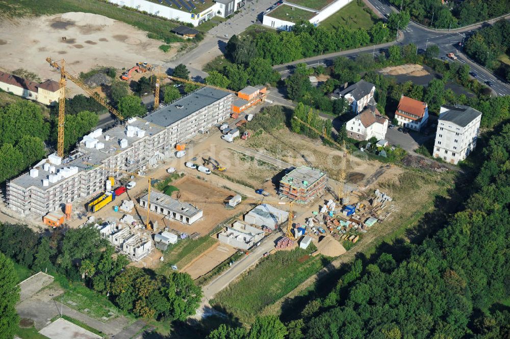 Hattersheim von oben - Wohnneubau am Hessendamm in Hattersheim am Main