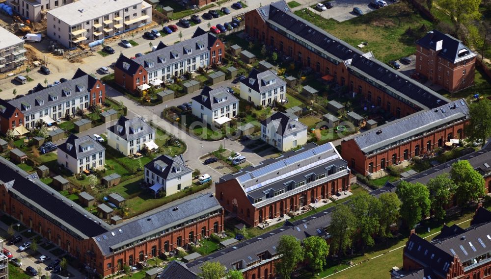 Luftaufnahme Potsdam - Wohnneubau Mehrfamilienhäuser Kaserne Pappelallee in der Jägervorstadt in Potsdam im Bundesland Brandenburg