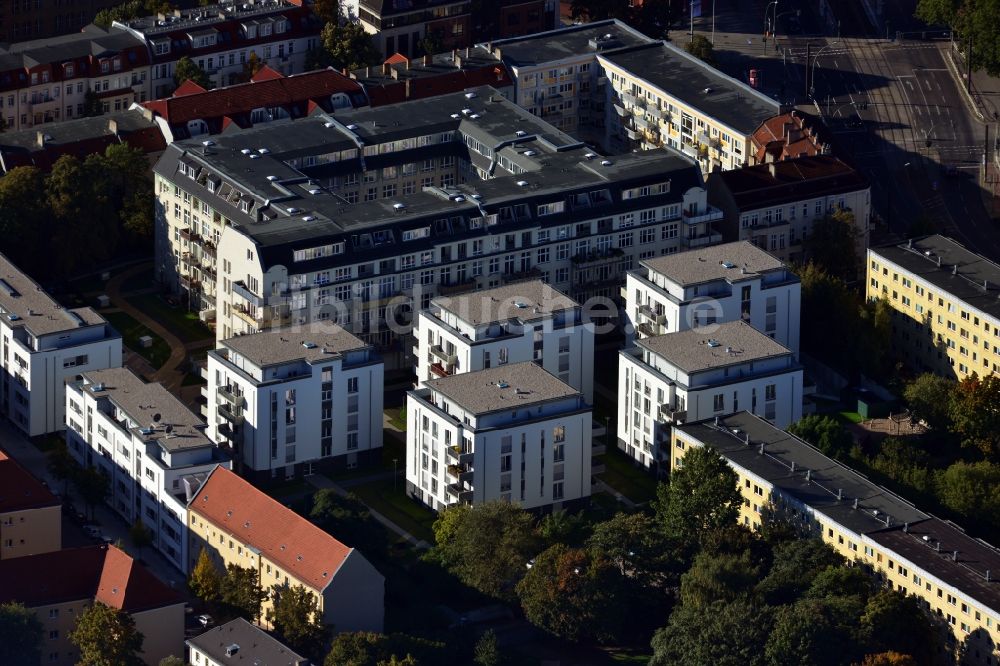 Berlin Lichtenberg aus der Vogelperspektive: Wohnneubau - Siedlung mit Mehrfamilienhäusern an der Möllendorfstraße in Berlin Lichtenberg