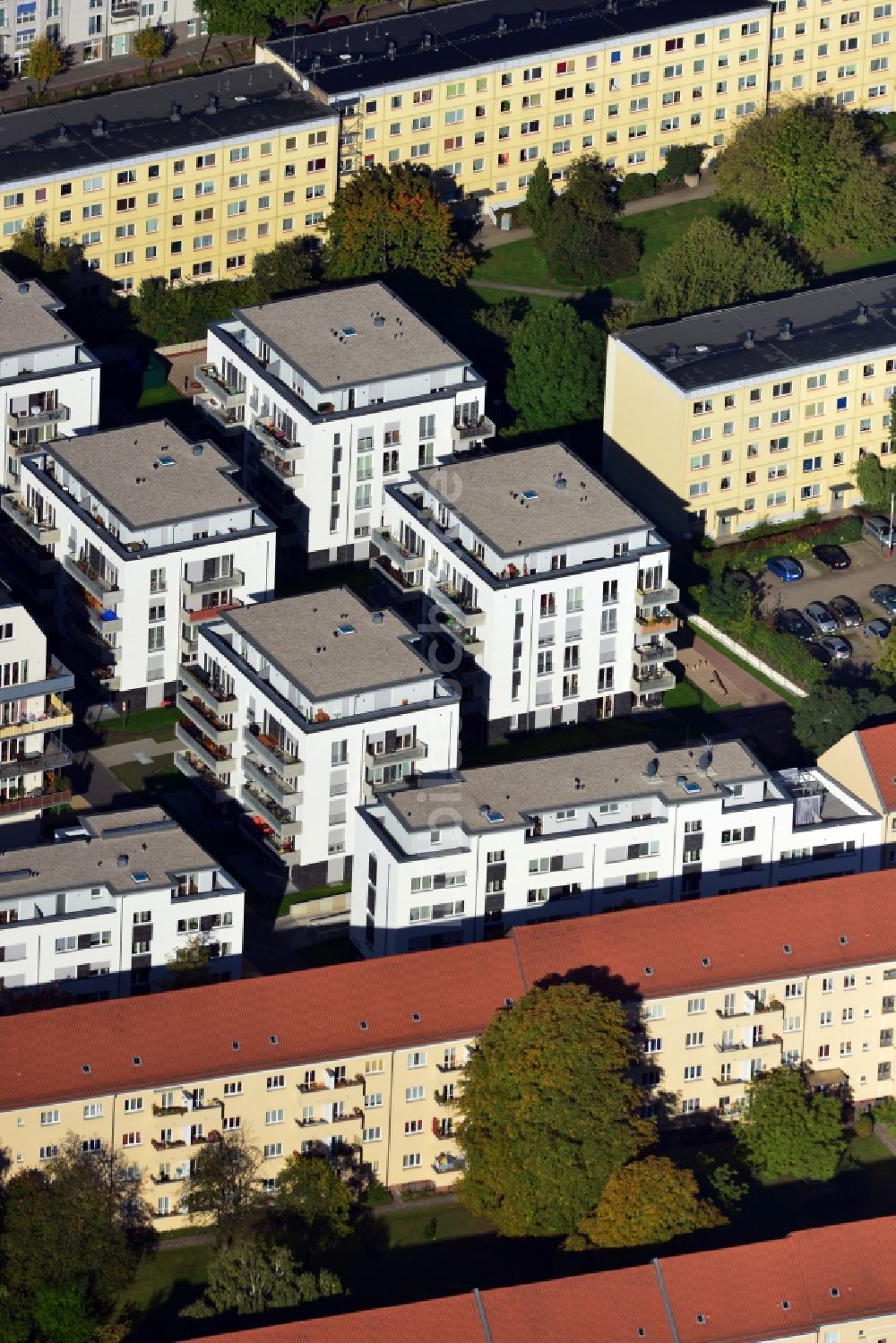 Luftaufnahme Berlin Lichtenberg - Wohnneubau - Siedlung mit Mehrfamilienhäusern an der Möllendorfstraße in Berlin Lichtenberg