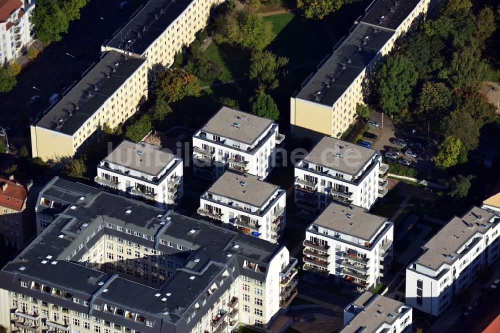 Berlin Lichtenberg von oben - Wohnneubau - Siedlung mit Mehrfamilienhäusern an der Möllendorfstraße in Berlin Lichtenberg