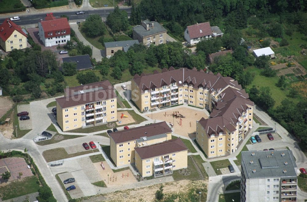 Seelow aus der Vogelperspektive: Wohnneubau - Siedlung Am Stadion in Seelow im Bundesland Brandenburg