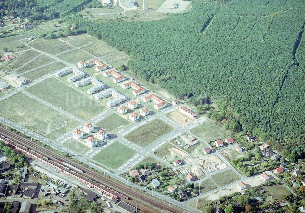 Luftaufnahme Michendorf / BRB - Wohnneubaugebiet an der Bahnstraße in Michendorf / Potsdam - Mittelmark / BRB.