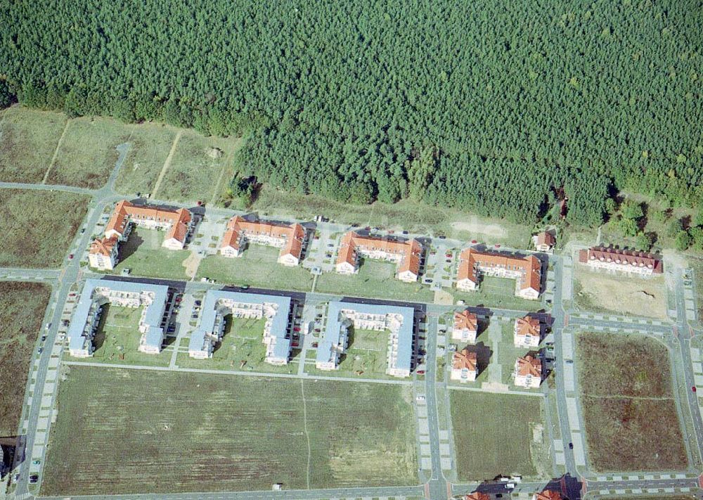 Luftaufnahme Michendorf / BRB - Wohnneubaugebiet an der Bahnstraße in Michendorf / Potsdam - Mittelmark / BRB.