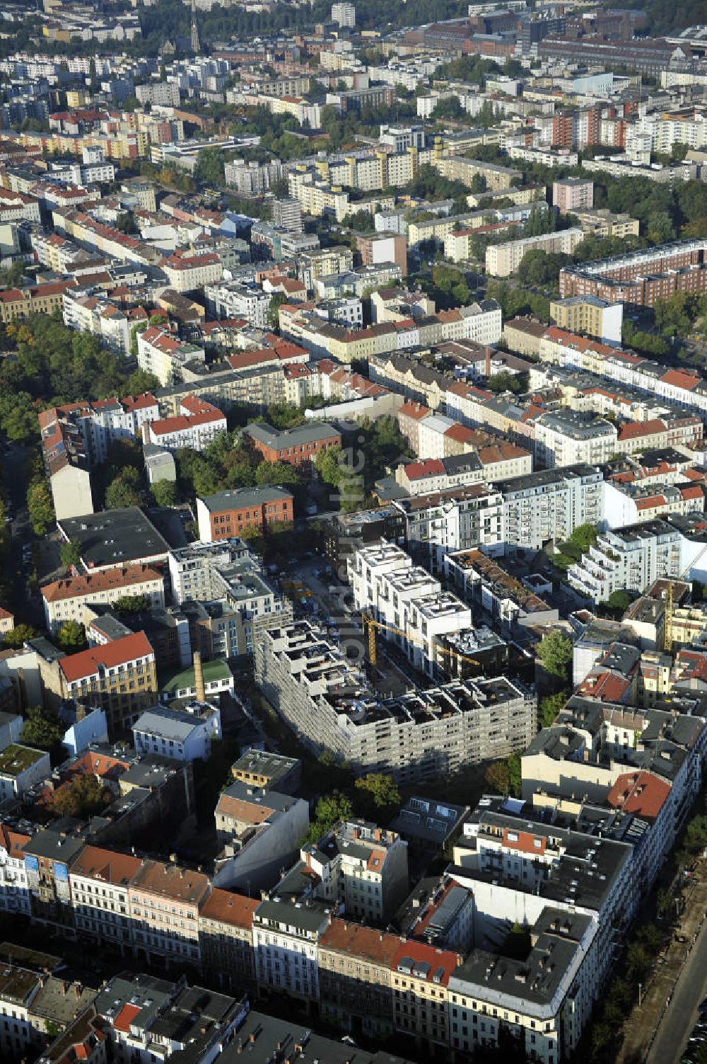 Berlin aus der Vogelperspektive: Wohnneubaugebiet Marthashof Berlin Prenzlauer Berg