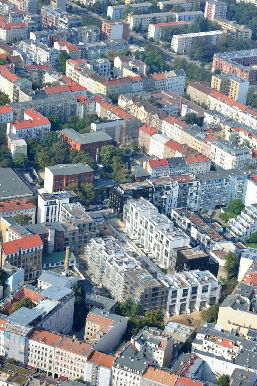 Berlin aus der Vogelperspektive: Wohnneubaugebiet Marthashof Berlin Prenzlauer Berg