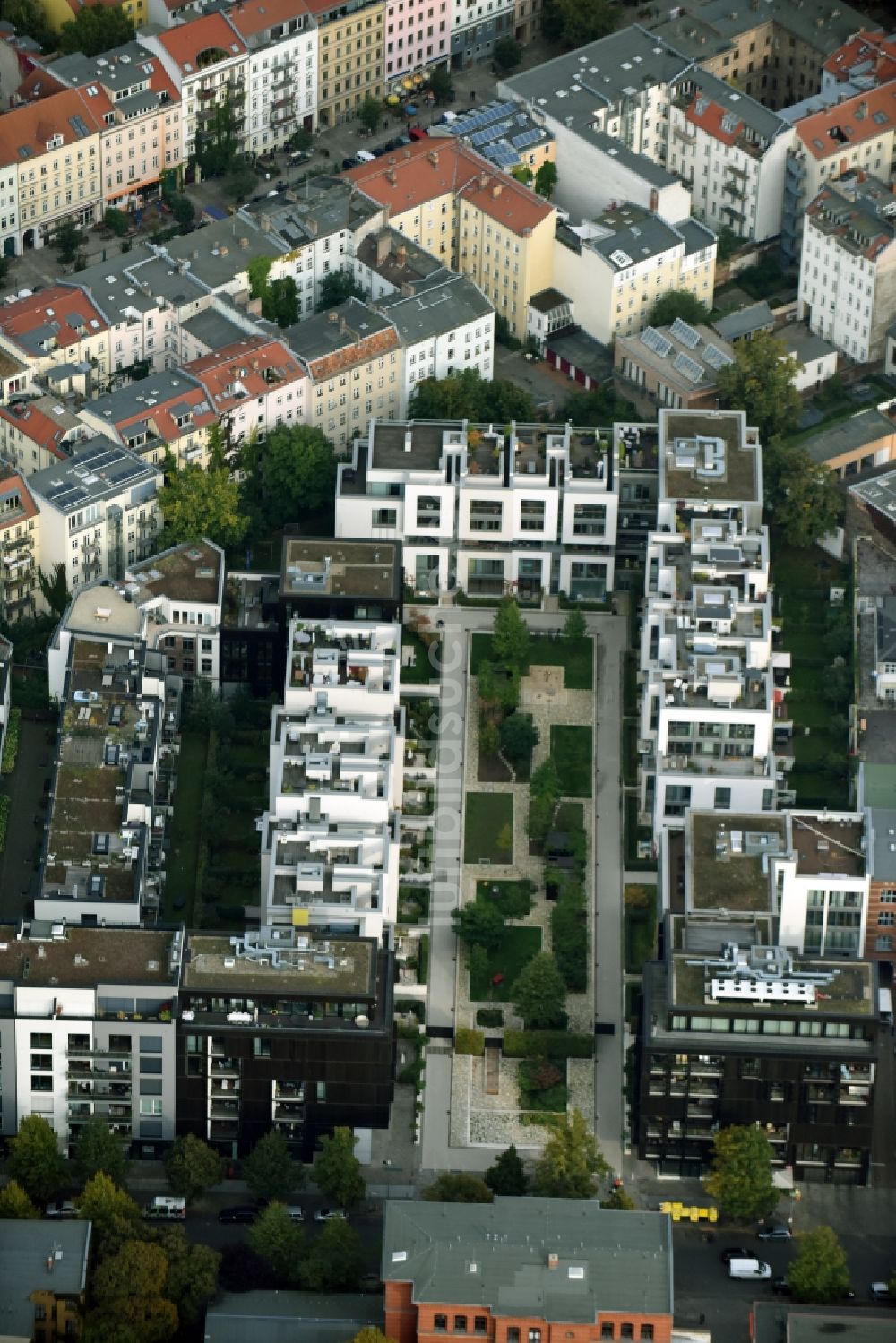 Berlin aus der Vogelperspektive: Wohnneubaugebiet Marthashof Berlin Prenzlauer Berg