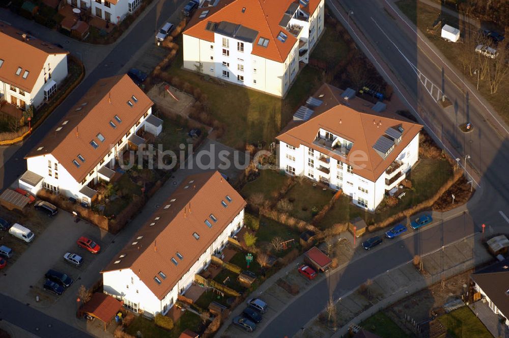 Stahnsdorf von oben - Wohnneubaugebiet an der Sputendorfer Strasse in Stahnsdorf