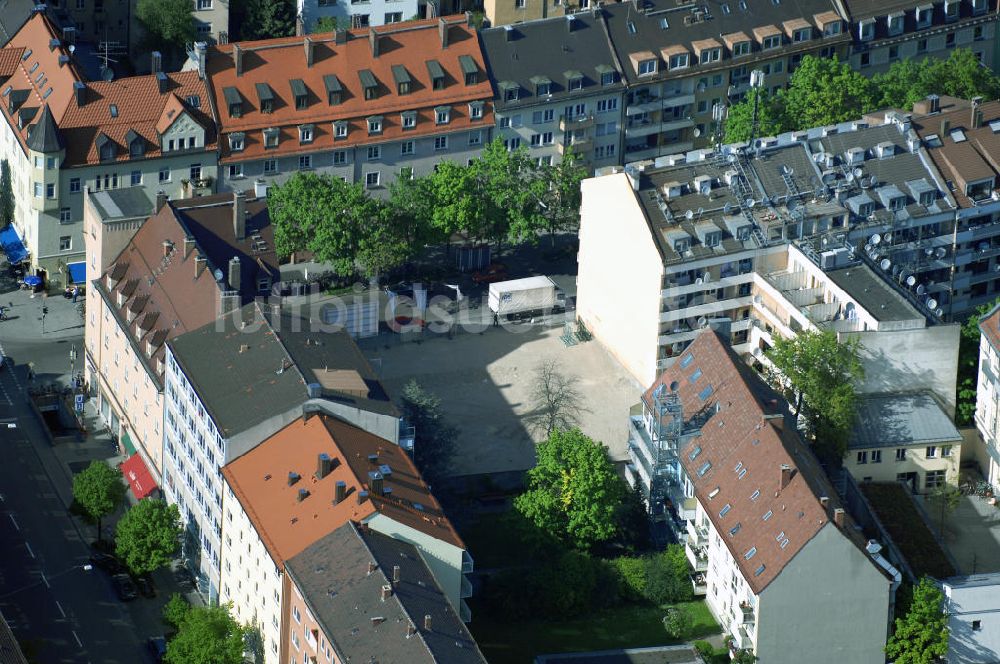 Luftbild München - Wohnneubaugebietes an der Implerstrasse / Thalkirchnerstrasse in München - Sendling