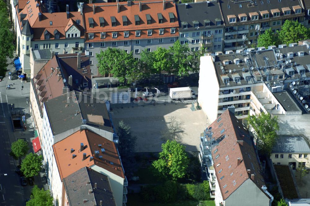 Luftaufnahme München - Wohnneubaugebietes an der Implerstrasse / Thalkirchnerstrasse in München - Sendling