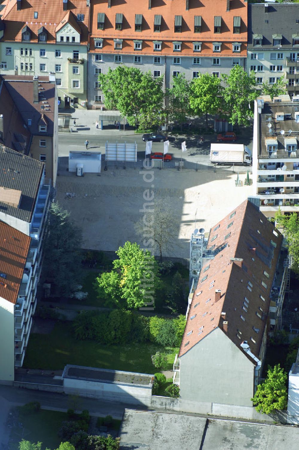 Luftbild München - Wohnneubaugebietes an der Implerstrasse / Thalkirchnerstrasse in München - Sendling