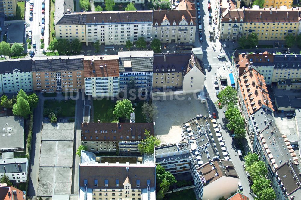 Luftaufnahme München - Wohnneubaugebietes an der Implerstrasse / Thalkirchnerstrasse in München - Sendling