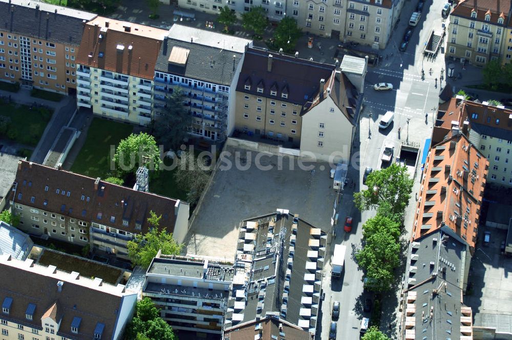 München von oben - Wohnneubaugebietes an der Implerstrasse / Thalkirchnerstrasse in München - Sendling