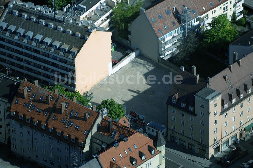 München von oben - Wohnneubaugebietes an der Implerstrasse / Thalkirchnerstrasse in München - Sendling