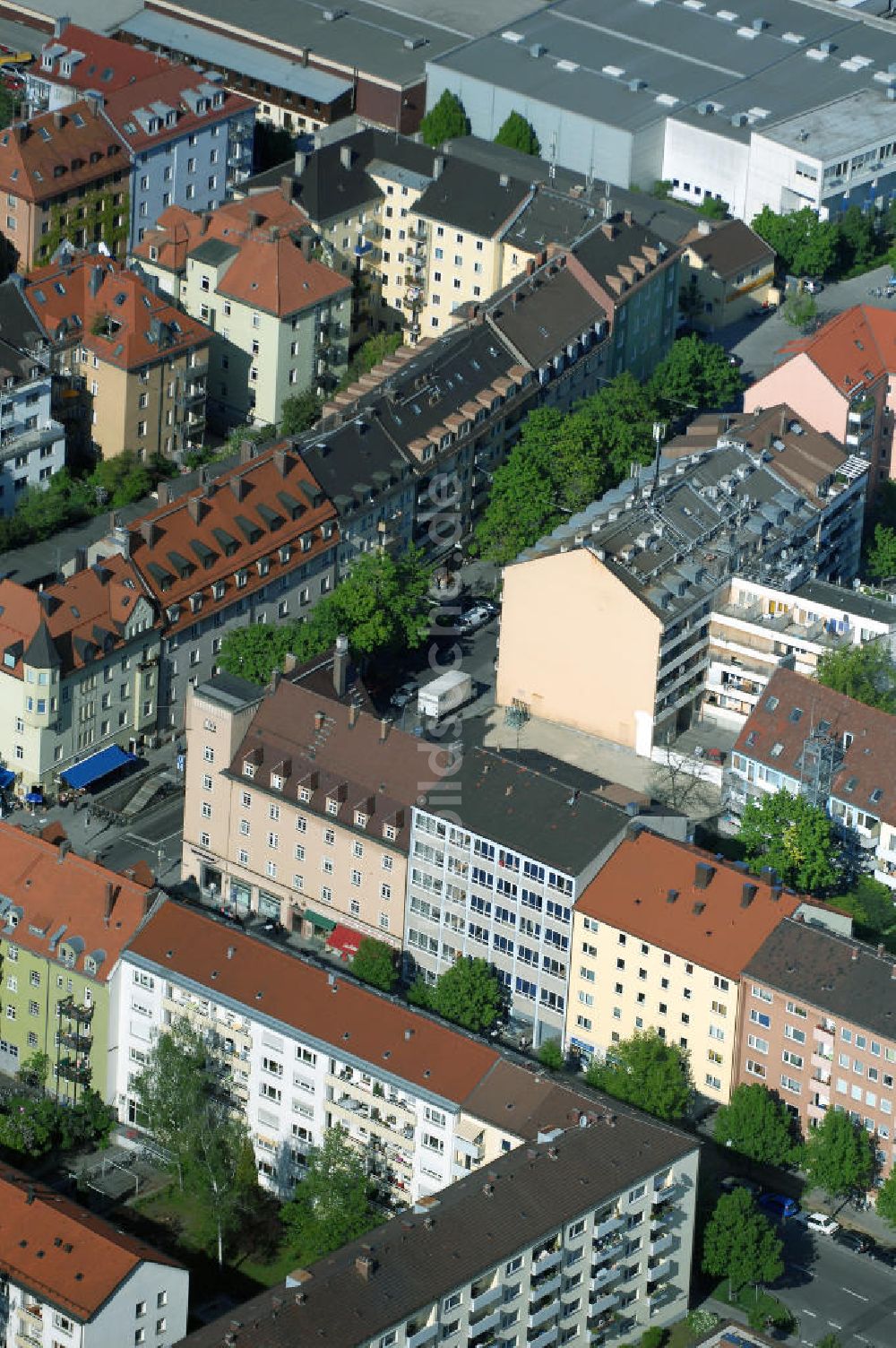 München aus der Vogelperspektive: Wohnneubaugebietes an der Implerstrasse / Thalkirchnerstrasse in München - Sendling