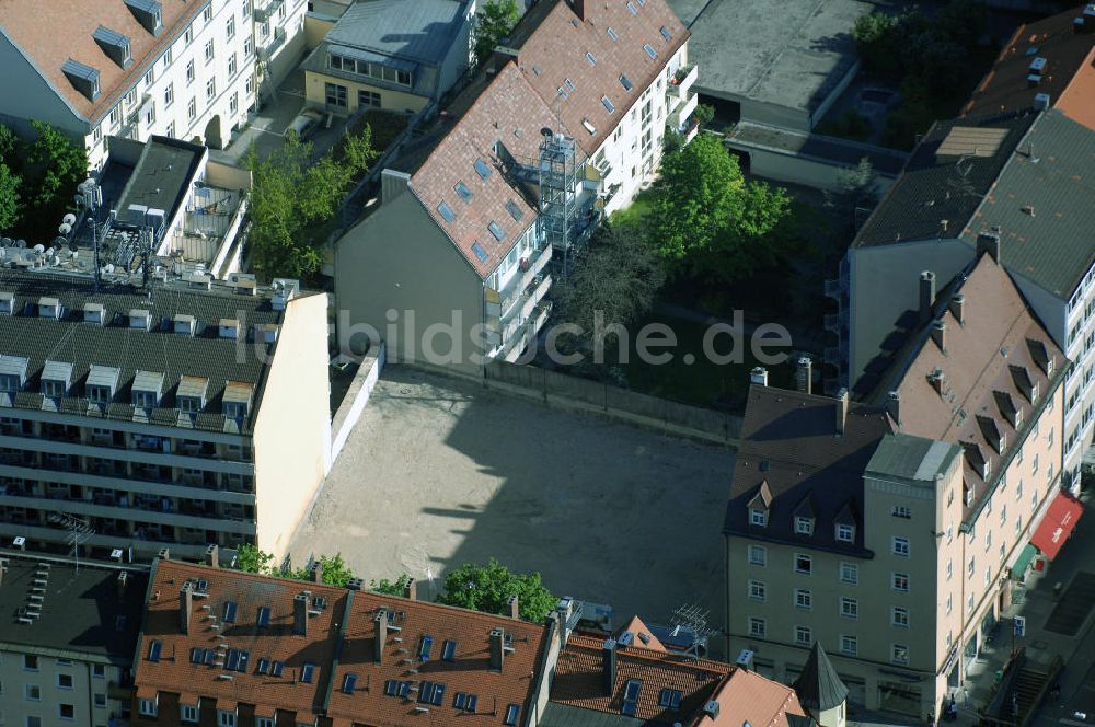 München von oben - Wohnneubaugebietes an der Implerstrasse / Thalkirchnerstrasse in München - Sendling