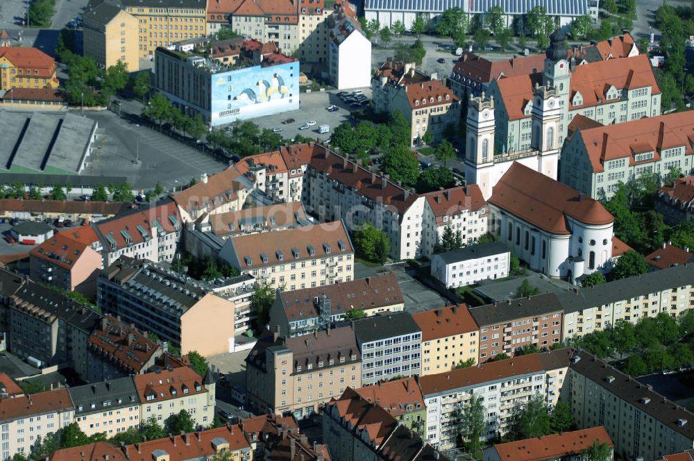 Luftaufnahme München - Wohnneubaugebietes an der Implerstrasse / Thalkirchnerstrasse in München - Sendling